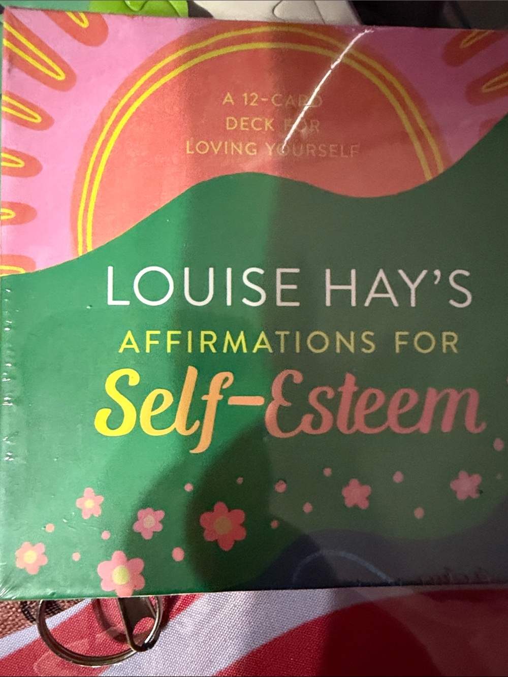 Louise Hay Self-Esteem Affirmation Card Deck - Green & Pink